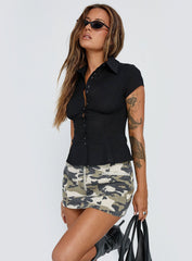 Cottesloe Blouse Top Textured Black