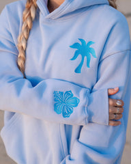 "Everything Comes in Waves” Hoodie in Blue
