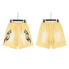 Hellstar Ink Blot Washed Antique Graphic Casual Shorts