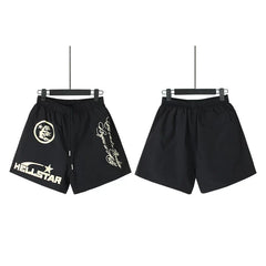 Hellstar Ink Wash Antique Graphic Printed Casual Shorts