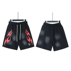 Hellstar Washed Graphic Ink Blot Casual Printed Street Shorts