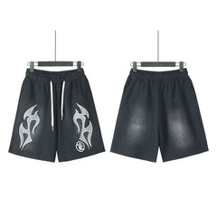 Hellstar Vintage Ink Blot Graphic Printed Casual Shorts