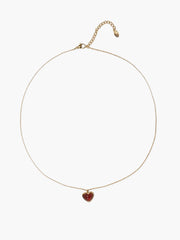 Carnelian Stone Heart Necklace