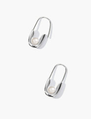 Silver Petite Safety Pin Earrings