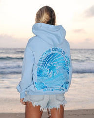 "Everything Comes in Waves” Hoodie in Blue
