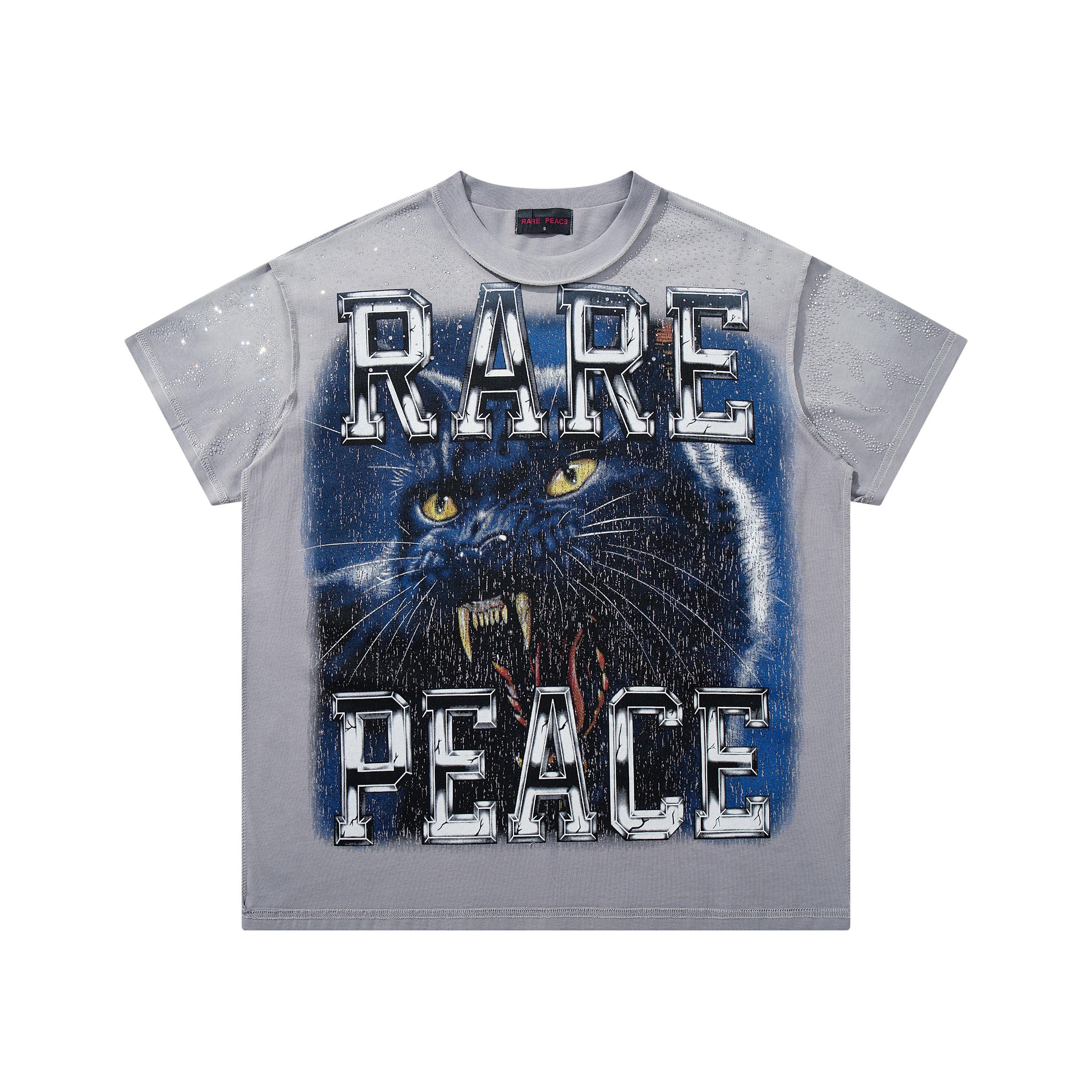 Rare Peace Bad Habit Panther Graphic Graffiti Streetwear Short Sleeve Tee