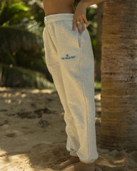 Puff Sweatpants in Heather White