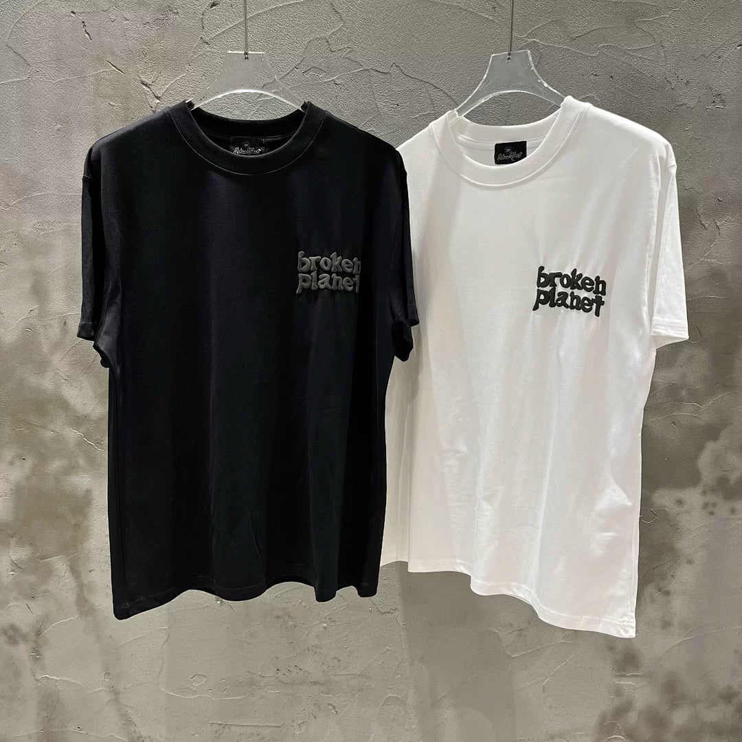 Broken Planet High Street Summer Leisure Foam Letter Printed Loose Cotton Short sleeved T-shirt for Men and Women