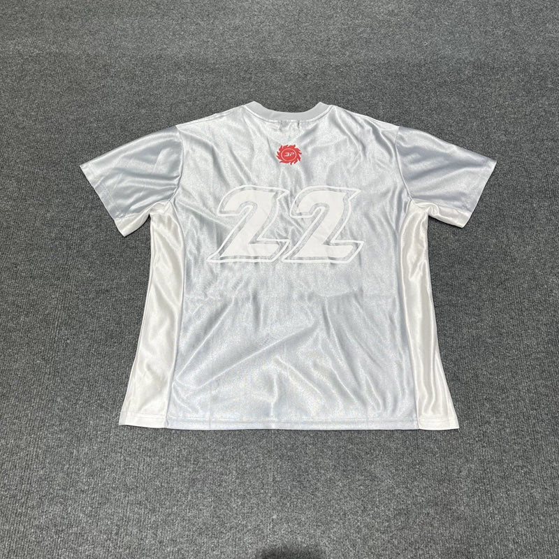 Broken Planet Street Style Summer Sports and Leisure Retro Splicing Color Match Jersey V-neck Short Sleeve T-shirt