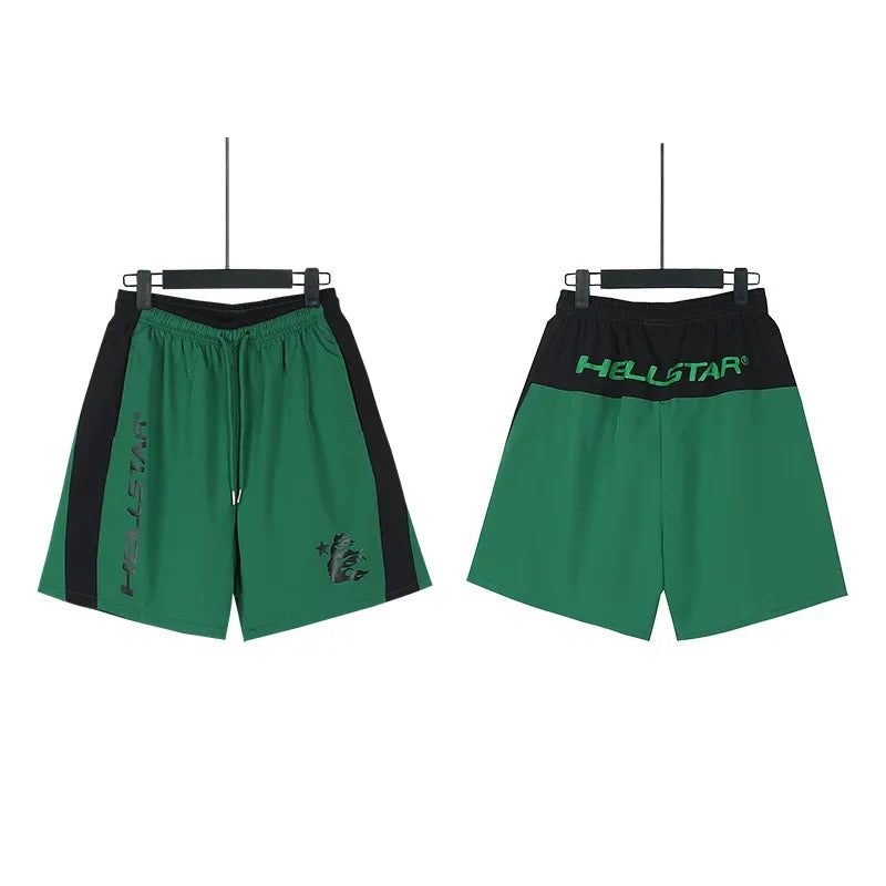 Hellstar Washed Antique Graphic Printed Casual Street Shorts
