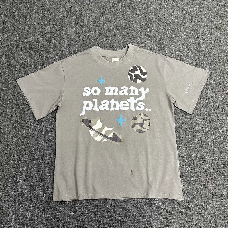 Broken Planet niche trendy brand American high street couple fun foam printed pure cotton short sleeved T-shirt