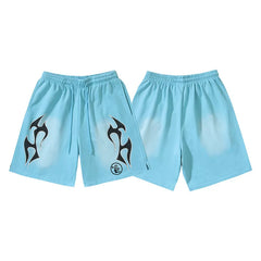 Hellstar Vintage Ink Wash Graphic Casual Printed Shorts