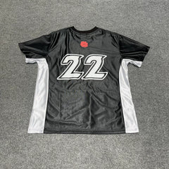 Broken Planet Street Style Summer Sports and Leisure Retro Splicing Color Match Jersey V-neck Short Sleeve T-shirt