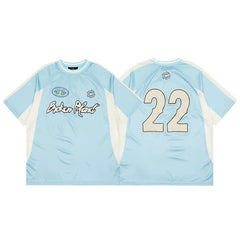 Broken planet shirt, American high street fashion brand, summer sports and leisure contrasting color jersey, short sleeved T-shirt