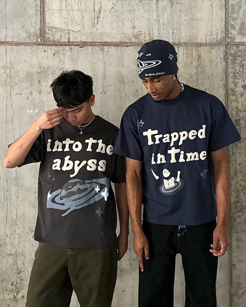 Broken Planet niche trendy brand American high street couple fun foam printed pure cotton short sleeved T-shirt
