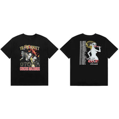 Travis Scott Streetwear Graphic Casual Short Sleeve Tee