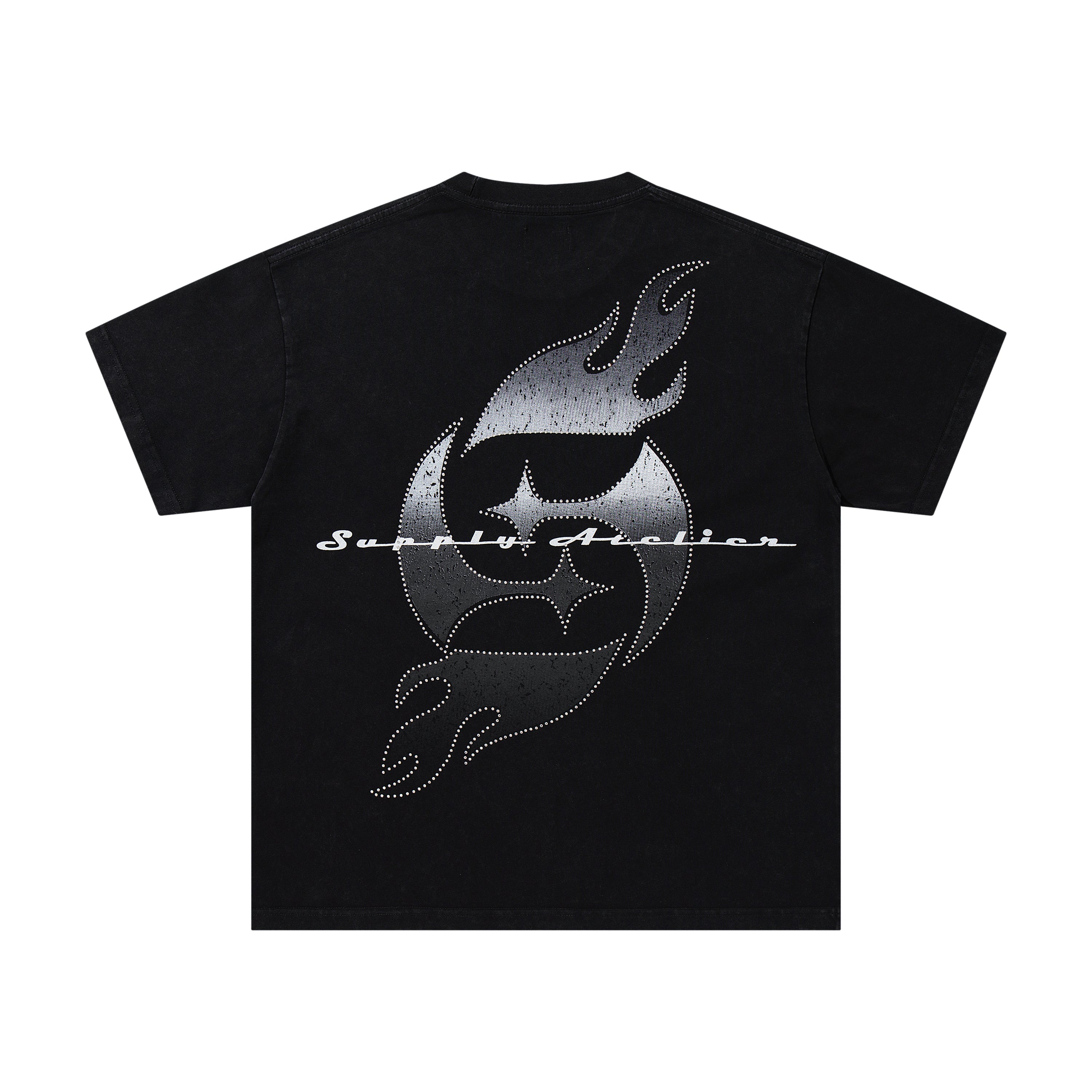 SUPPLY Couple Embrace Graphic Oversized Black T-Shirt
