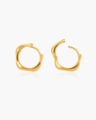 Gold Wave Hoop Earrings